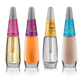 Kit 4 Base de Tratamento Endurecedor Para Unhas Esmalte Impala (Bomba, Força Extrema, Recuperadora, Casco de Cavalo)
