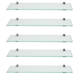 Prateleiras Vidro Porta Shampoo Incolor Suporte 40x10 5 Unid