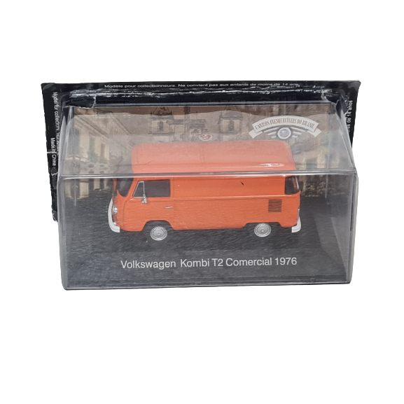 VOLKSWAGEN KOMBI T2 COMERCIAL 1976 CARROS INESQUECÍVEIS DO BRASIL - ALTAYA 1:43 CASE DE ACRÍLICO
