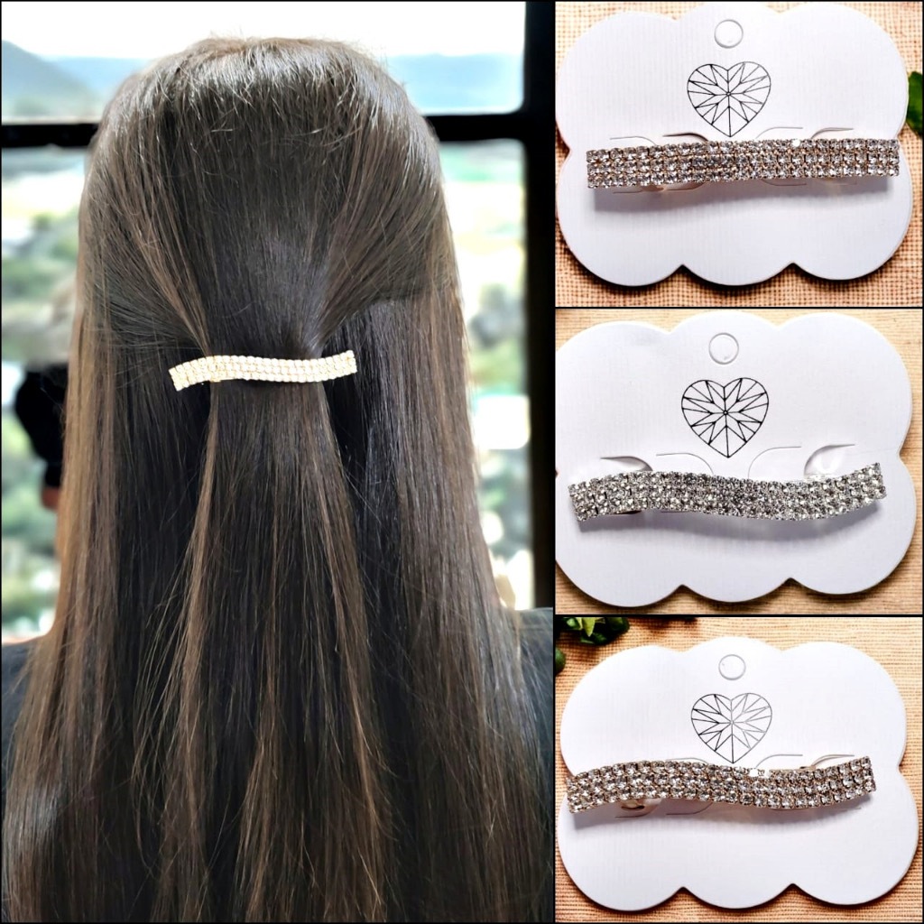Beleza 1 Par Presilha para cabelo com strass (Prata e Dourado) em Oferta na Shopee