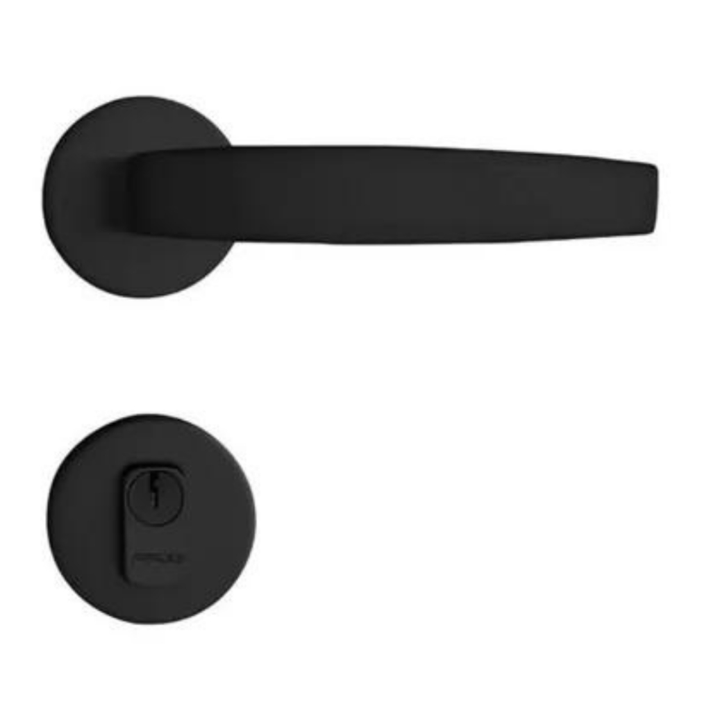 Fechadura Porta Externa Vic Broca 55mm Preto Pado