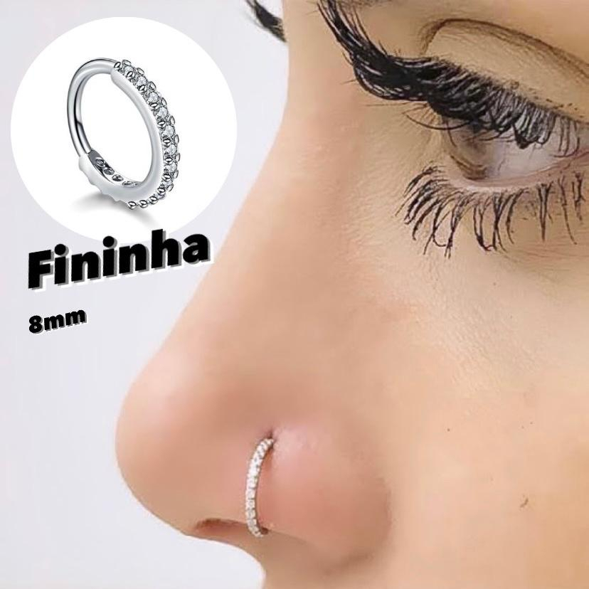 Piercing Nariz Cartilagem Argola Cravejado Strass