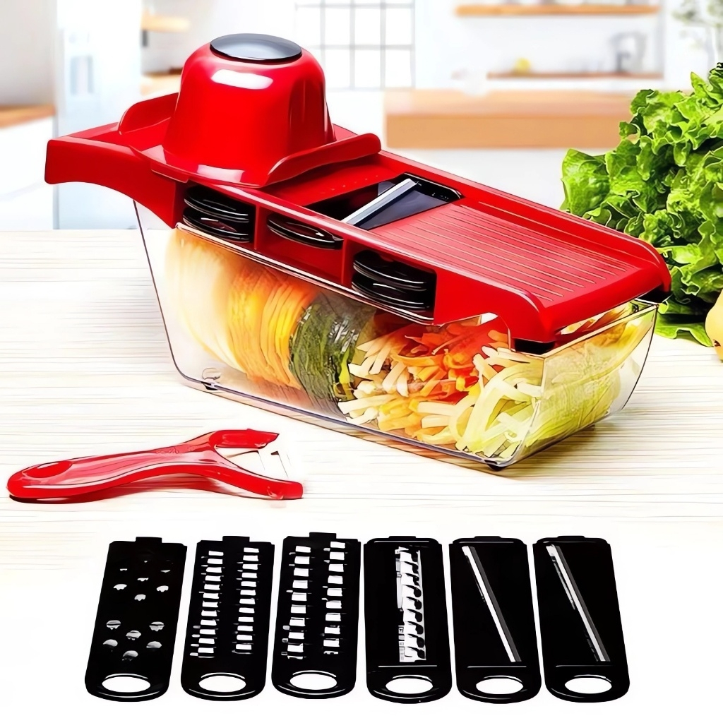 1x Mandoline Profissional Cozinha Aço Inox 10 in 1 Cortador Ralador De Legumes Verduras Frutas Alimentos