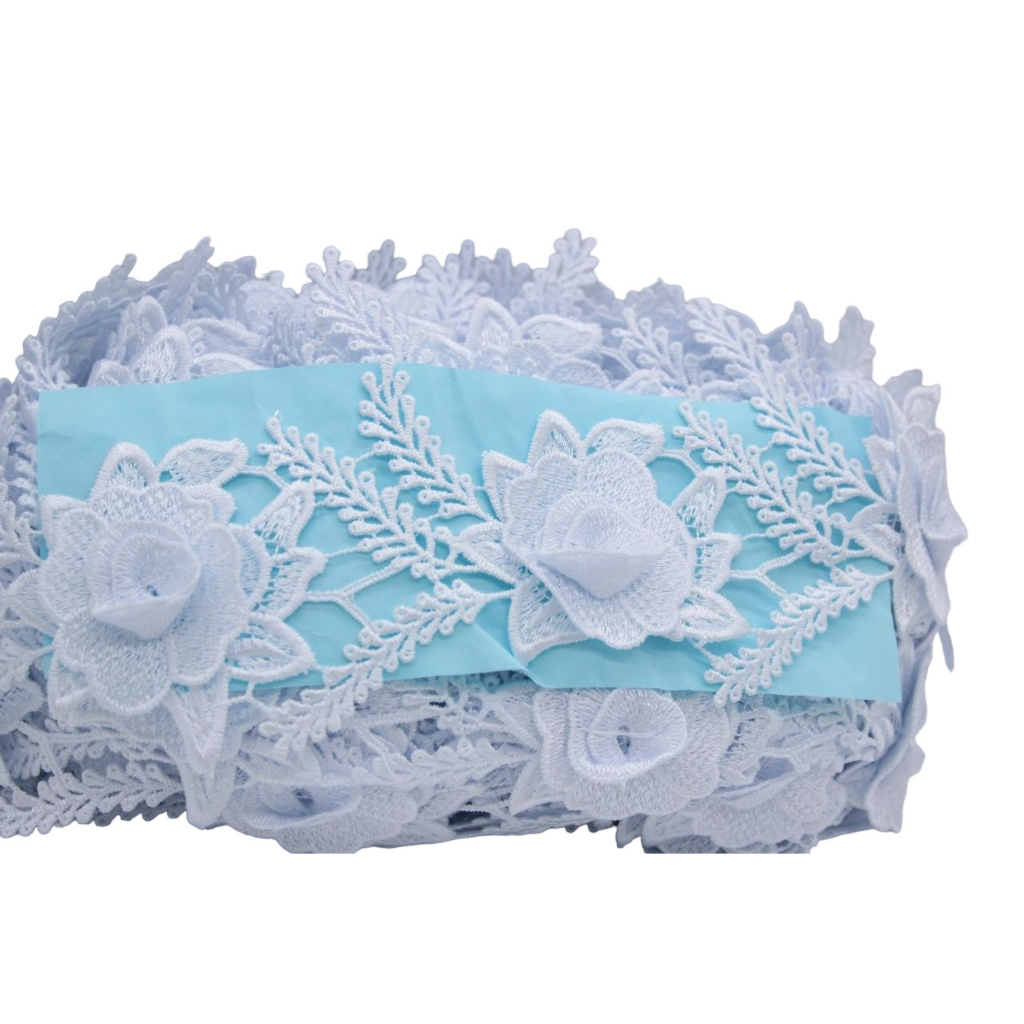 Renda Guipir 3D2 - 1 metro Largura: 9,0cm Composição: 100% Poliéster cor branca em Oferta na Shopee