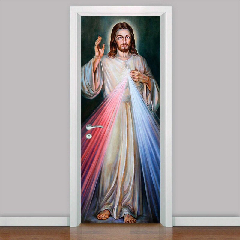 adesivo para porta religioso Jesus Cristo 83x213