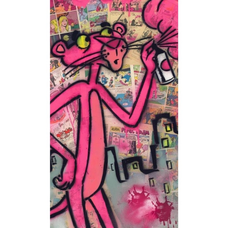 adesivo para porta Pantera cor de Rosa 83x213