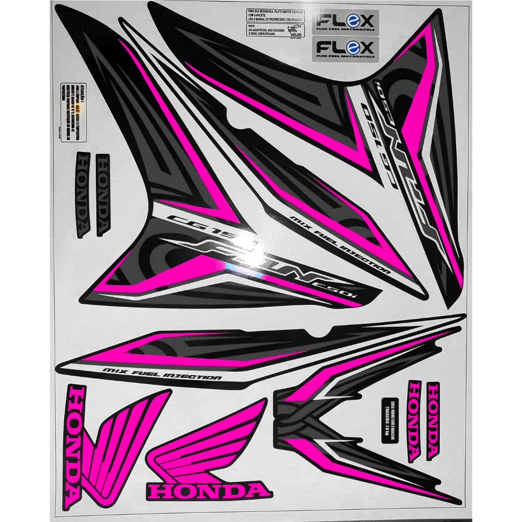 kit faixa adesivos Compativel moto FAN 150 / 125 esdi 2013 varias cores