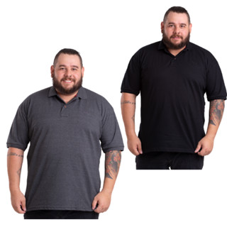 2 CAMISA GOLA POLO MASCULINA PLUS SIZE EXTRA GRANDE G1 G2 G3