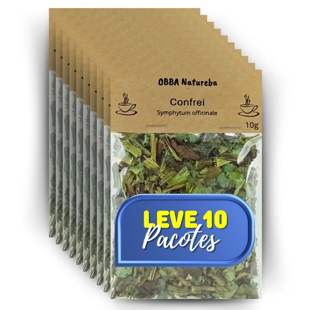 Kit 10 Chá de Confrei - Erva Pura de Alta Qualidade