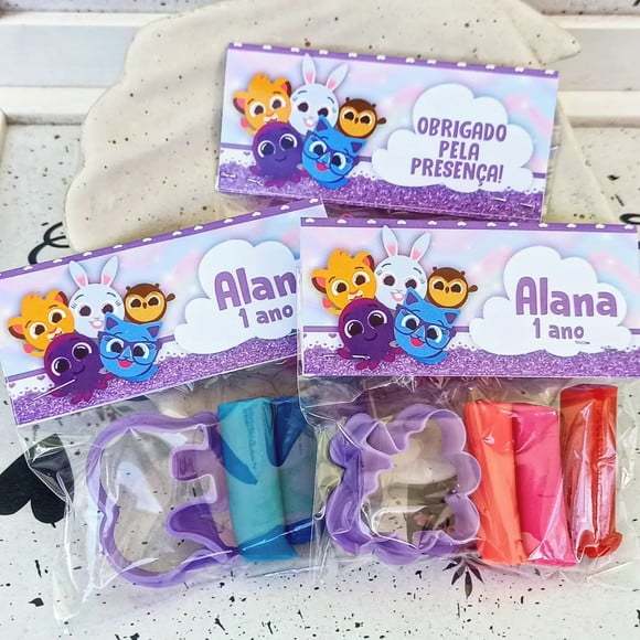 10 Kit Personalizado Festa Infantil Lembrancinha Mini Massinha + Molde - Com tema da sua escolha