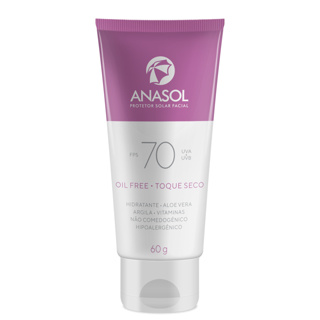 Anasol Protetor Solar Facial Toque Seco FPS 70 Oil Free 60 g em Oferta na Shopee