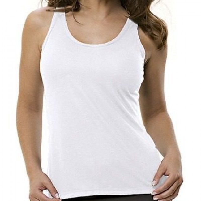 camiseta regata branca lisa 100% poliéster básica