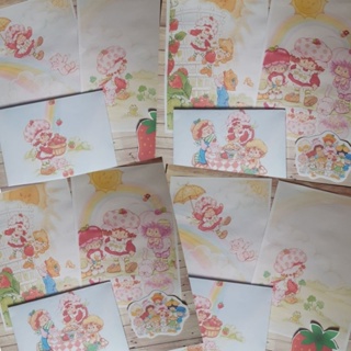 Papel de carta + envelope + sticker Moranguinho em Oferta na Shopee