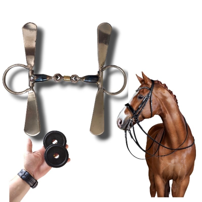Freio Bridão tala Colher inox com salivador + Protetor Lateral de borracha em Oferta na Shopee