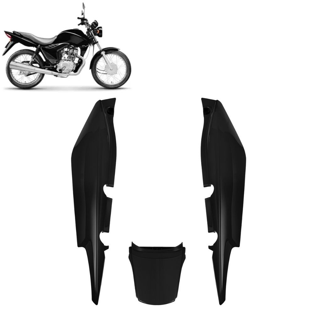 Rabeta Completa Kit 3 Peças Conjunto Roupa Moto Honda Fan 125 2009 2010 2011 Cromo Forte em Oferta na Shopee