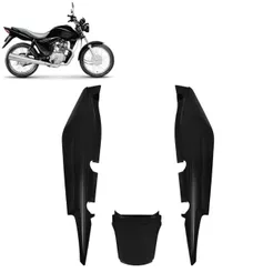 Rabeta Completa Kit 3 Peças Conjunto Roupa Moto Honda Fan 125 2009 2010 2011 Cromo Forte