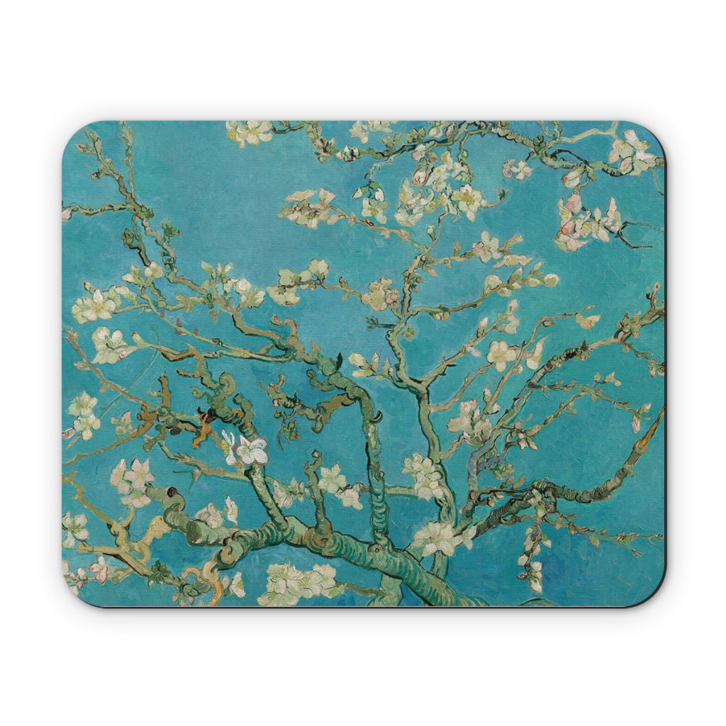 Mousepad Estampado Vincent van Gogh Amendoeira em Flor 21x17cm Neoprene