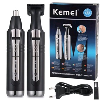 Máquina Acabamento Barba Cabelo Tirar Pelos Nariz Orelha 2 em 1 Kemei Original km-6511 em Oferta na Shopee