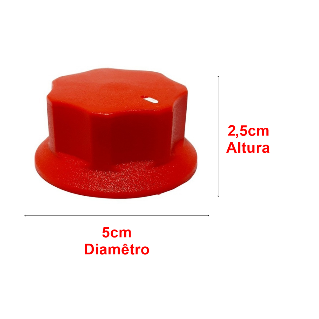 Botão Preto Vermelho Com Entrada Meia Lua Para Chapeiras Chapas De Lanches Fogões Industriais Peça de Reposição Itafera — imagem 2 de 2
