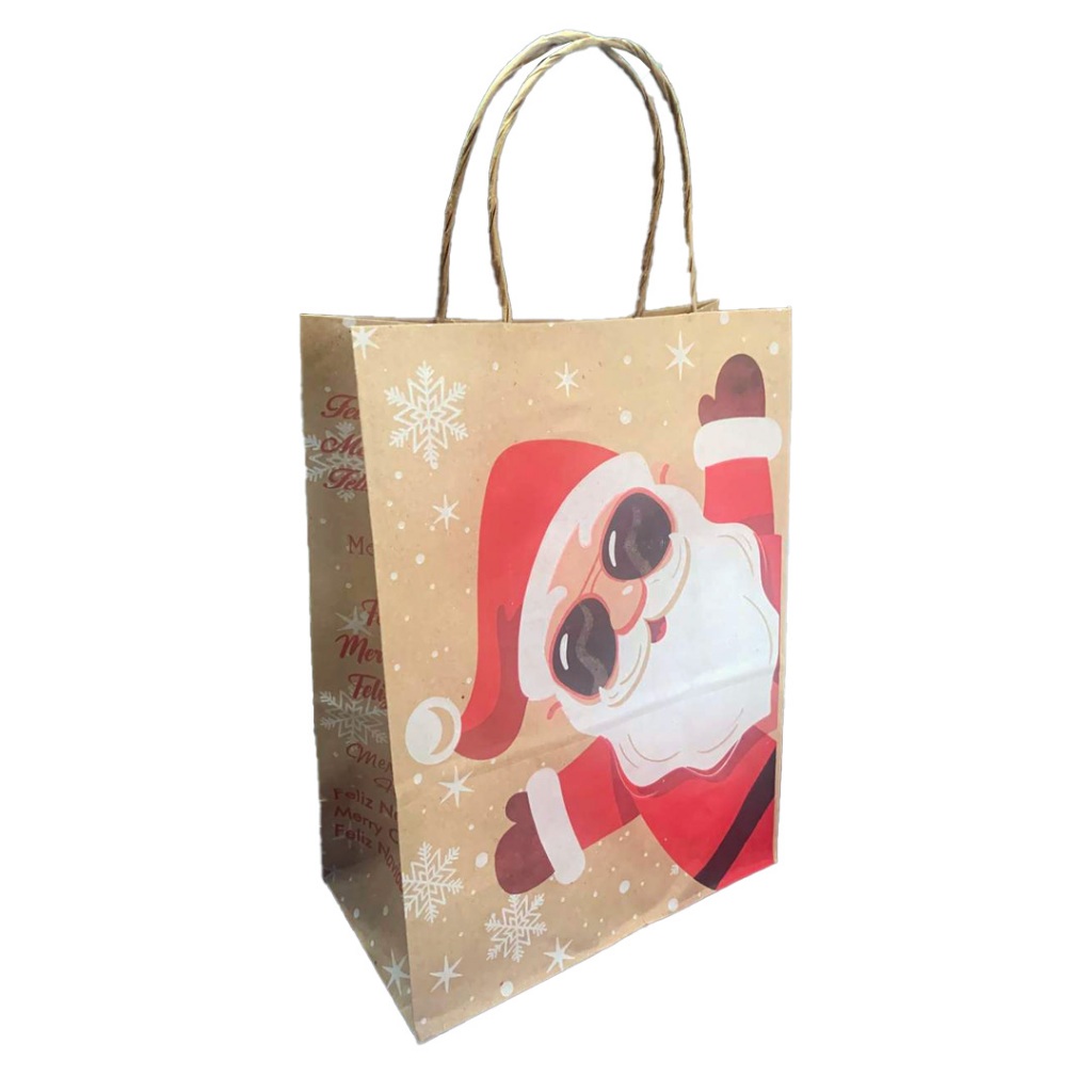 Sacola Papel Kraft Natal Papai Noel 18x10x23 ( 30unid Promoção )