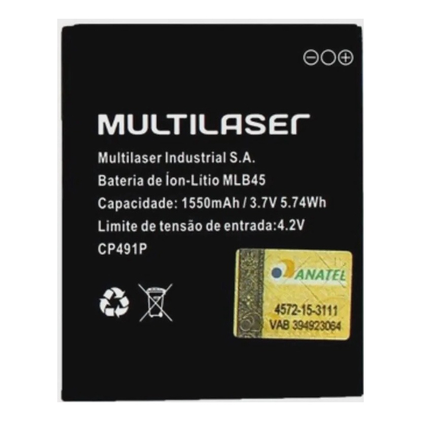 Bat Mlb45 Compatível Com Multilaser Ms45 Ms45s