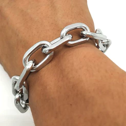 Pulseira Corrente Grossa Masculina Pretada Elos Grossos Novo