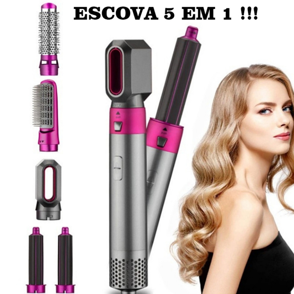 Escova Alisadora Modeladora de Cabelo Anliu Liso Cacheado
