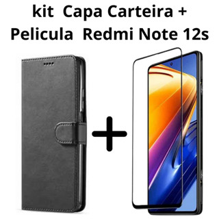 Capa Carteir Redmi Note 12s + Pelicula 3D Super Proteção