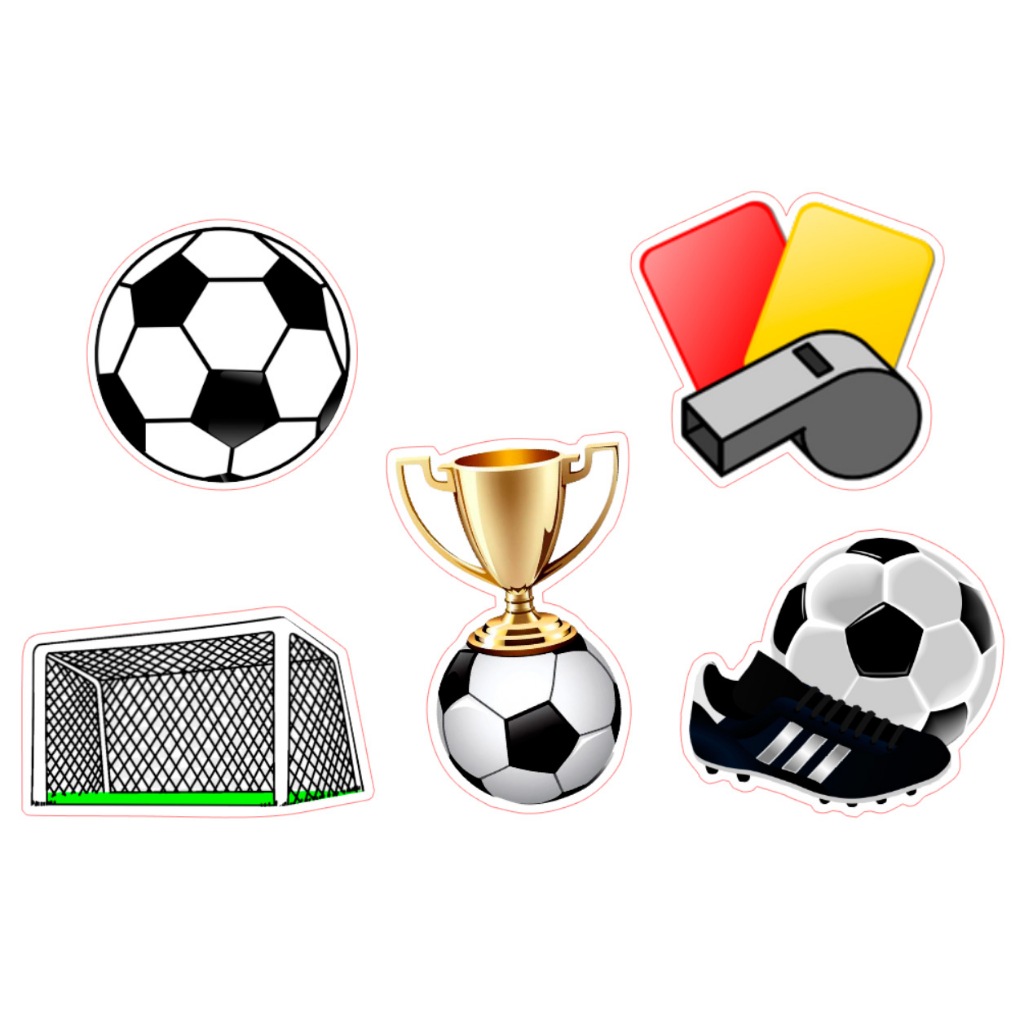 50 Apliques Recortes Taça Bola Gol Chuteira Cartão Futebol Apito