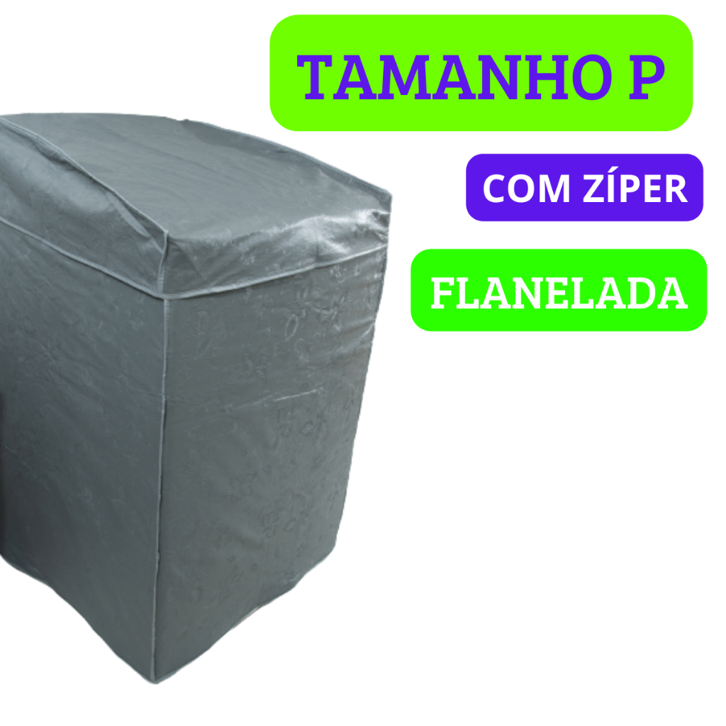 Capa Máquina Lavar Electrolux Brastemp 6kg 7kg 8kg 9kg Zíper