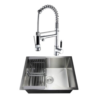 Kit Cuba Inox 304 Bancada Anti-ruído + Torneira Cozinha Gourmet Quente e Fria 50cm