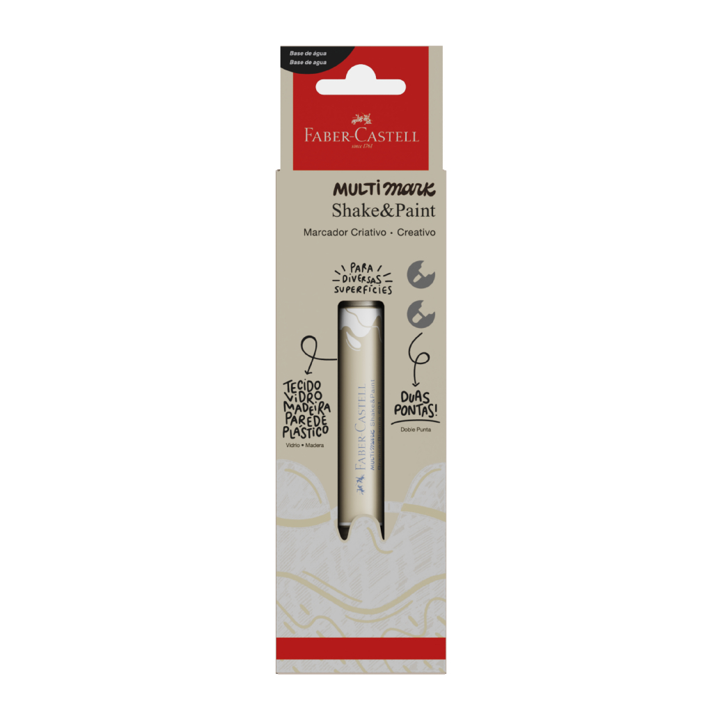 Marcador MultiMark Multisuperfície Faber-Castell Branco, 1 marcador - MM/ESSP713