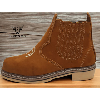 Bota Masculina Country Trabalho Couro Vaquejada Botina Butina Sapato Original Unissex Costurada e Colada