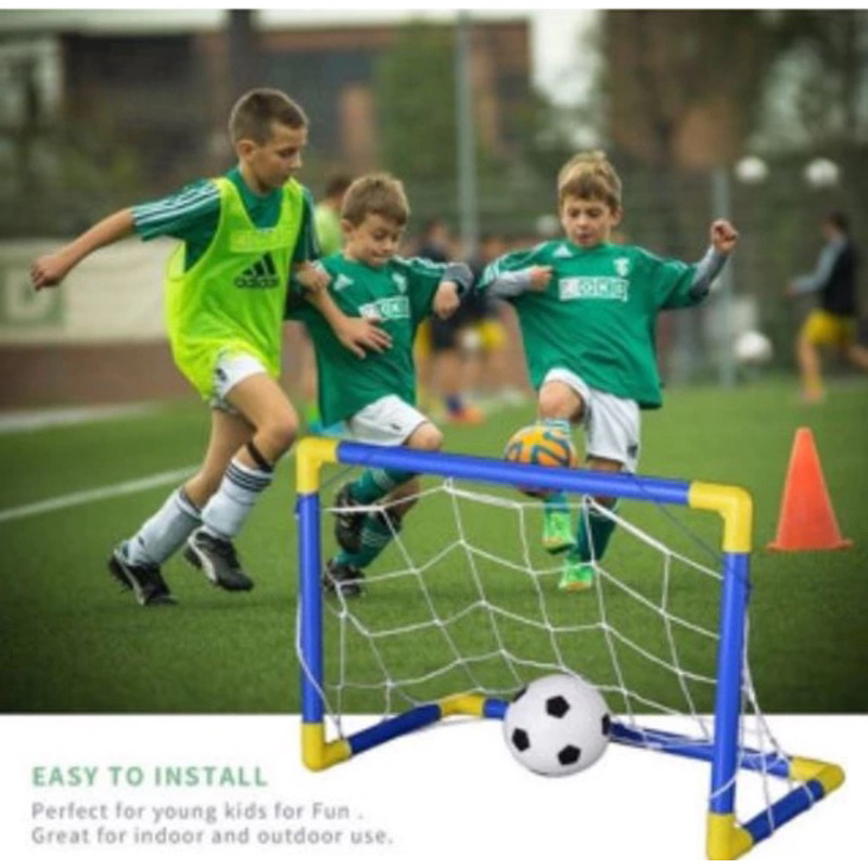 Kit Futebol mrnino Golzinho Mini Trave Rede, Bola E Bomba de encher brinquedo para menino