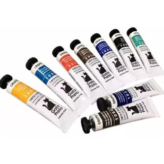 Kit 2 Tintas Óleo Gato Preto 20ml - Cores A Sua Escolha em Oferta na Shopee
