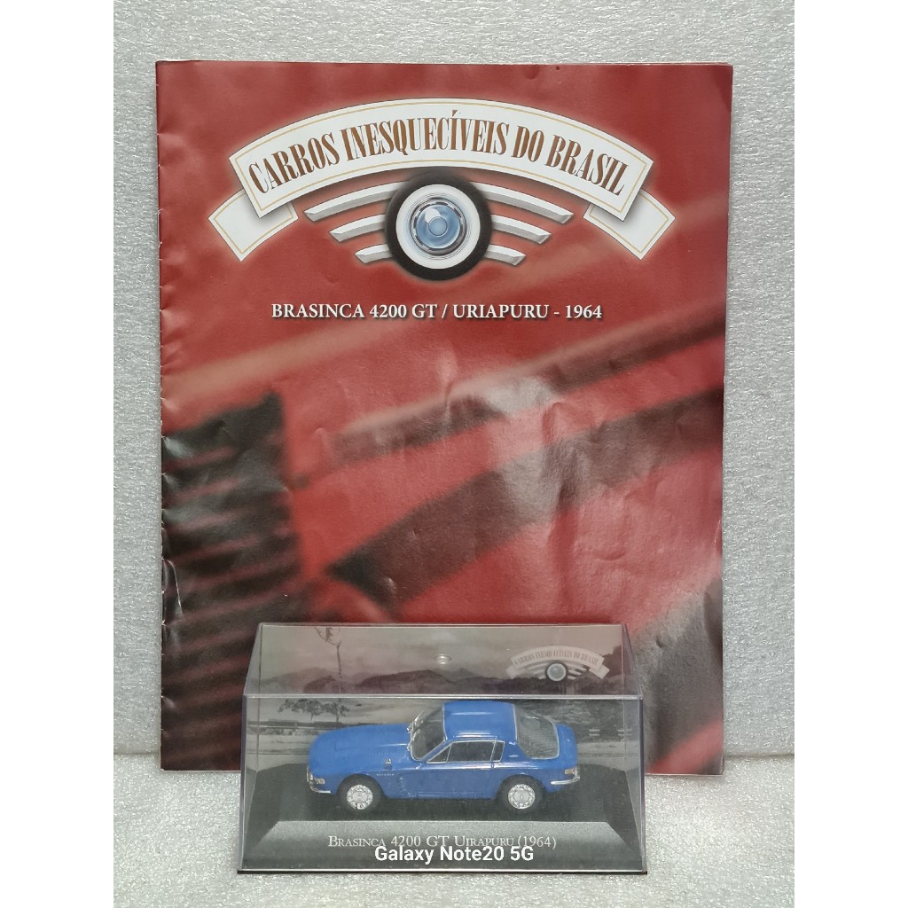 1964 BRASINCA 4200 GT UIRAPURU CARROS INESQUECÍVEIS DO BRASIL - ALTAYA 1:43 CASE  DE ACRÍLICO COM REVISTA