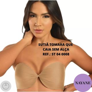 Sutiã tomara que caia sem alças com franzido Nayane Rodrigues Ref.: ST 04 0008 em Oferta na Shopee