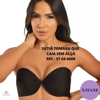 Sutiã tomara que caia sem alças com franzido Nayane Rodrigues Ref.: ST 04 0008 em Oferta na Shopee