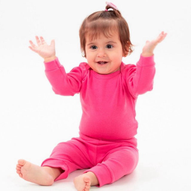 Kit 2 Conjunto de Body de Ribana Bebe Infantil Recem Nascido ao 3 Anos