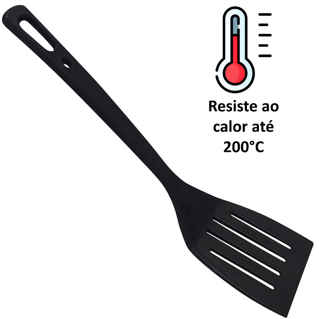 Espátula Chapeiro Fritura de Nylon (Para Alta Temperatura) Suporta Até 200° em Oferta na Shopee