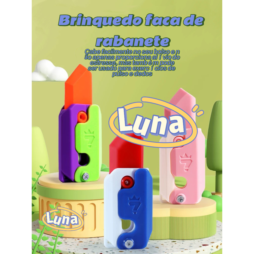 Tiktok 3D Impressão Gravity Cub Jumping Small Radish Knife Mini Modelo Prêmio Estudante Pingente Brinquedo De Descompressão Um Pequeno Jogo Entre Casal