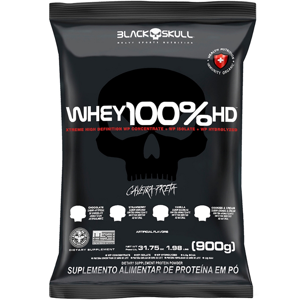 WHEY PROTEIN 100% HD 900G 3W ORIGINAL BLACK SKULL