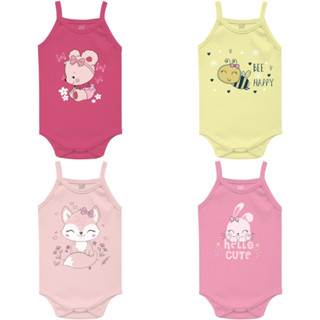 Body Regata Doctor Baby Malha Suedine 100% Algodão Menina Feminino