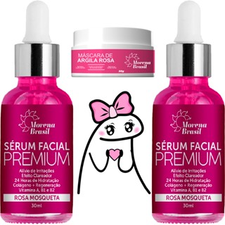 Skin Care Máscara Hidratante Facial + 2 Sérum Rosa Mosqueta