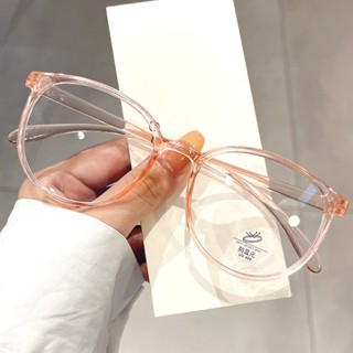 Óculos Oval Transparente Armação Rosa Grau Lente Miopia Longe Luxo Feminino Leitura