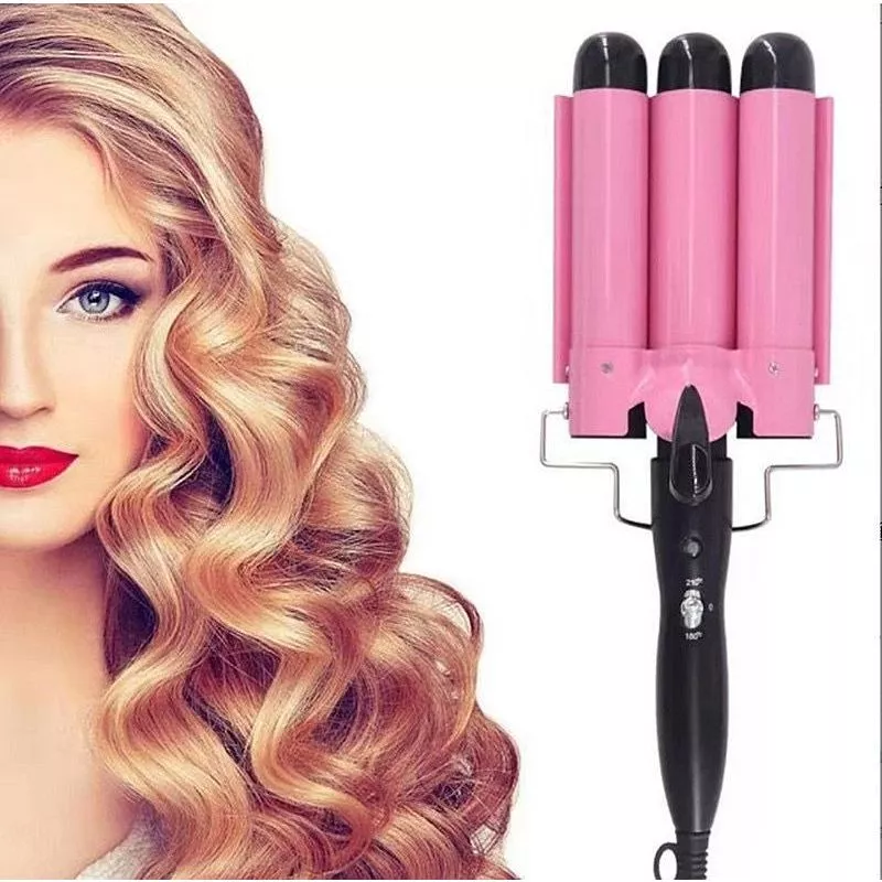 Chapinha Triondas Ondulador Formador Triplo 22mm Modelador de Cachos Onda Cabelo Cerâmica 200°C