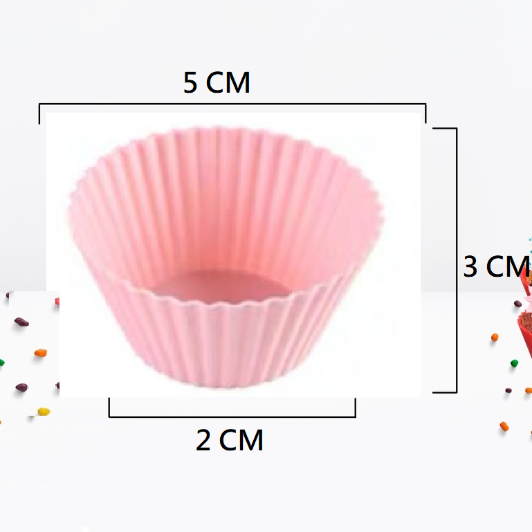 Mini Forminhas Multicolorida 12 Uni Forma Redondo 5X3X2CM Silicone Cupcake Brigadeiro Tortinha