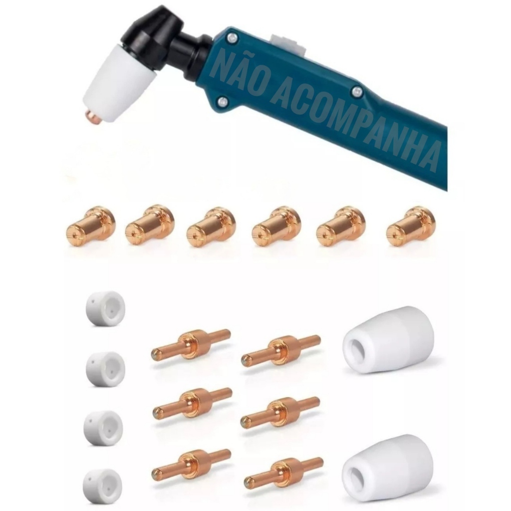 Kit Consumíveis Plasma Pt31 Cut40, V8, Weld Vision - 18 Pçs