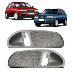 Par Moldura Acabamento Maçaneta Interna Gol G3 Cinza Claro Dianteira Parati Saveiro 1999 a 2005