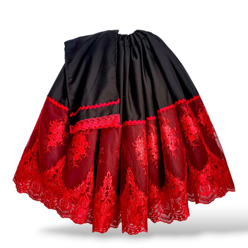 Saia pomba gira Oxford com tule bordado (candomblé/ umbanda) em Oferta na Shopee